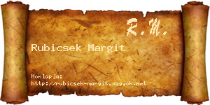 Rubicsek Margit névjegykártya