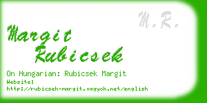 margit rubicsek business card